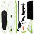 vidaXL Nafukovací Stand up paddleboard s plachtou, zeleno biely