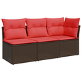 vidaXL | Záhradná pohovka | s vankúšom Hnedá 172 x 62 x 69 cm Poly ratan