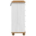 vidaXL Komoda ASKIM Biela 91 x 40 x 95,5 cm Masívne borovicové drevo