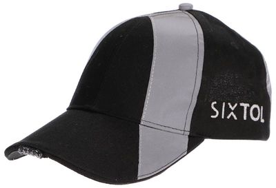 Reflexná kšiltovka s LED svetlom B-CAP SAFETY 25lm, nabíjacia, USB, univerzálna veľkosť, čierna SIXTOL