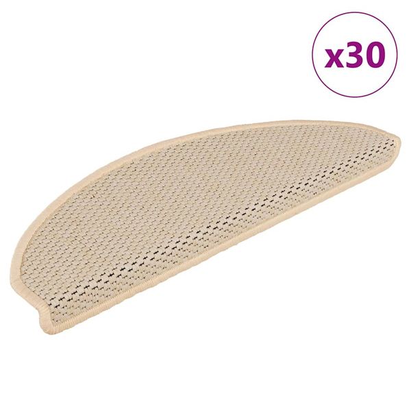 vidaXL Samolepiace nášľapy na schody vzhľad sisal 30 ks 65x21x4 cm