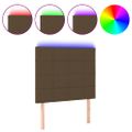 vidaXL Čelo postele s LED tmavohendé 160x7x118/128 cm látka