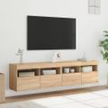 vidaXL TV nástenné skrinky s LED svetlami 2 ks dub sonoma 80x30x40 cm