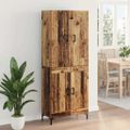 vidaXL Highboard Staré drevo 69,5 x 34 x 180 cm Kompozitné drevo