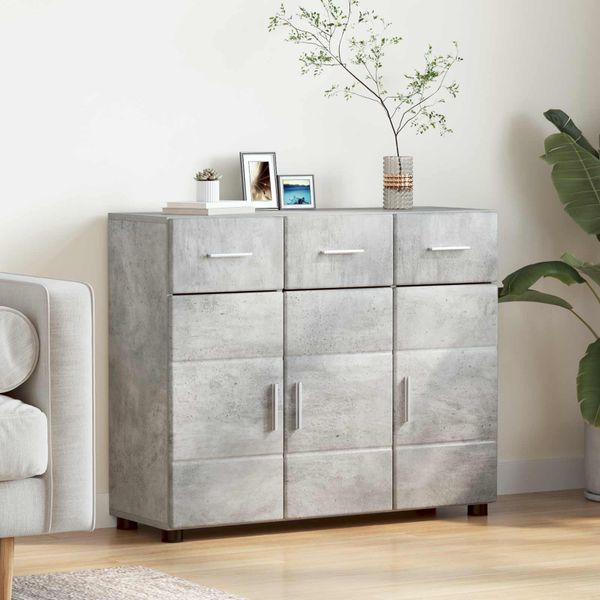 vidaXL Servírovacia skriňa FLORIN 88,5 x 30,5 x 73 cm Betónová šedá