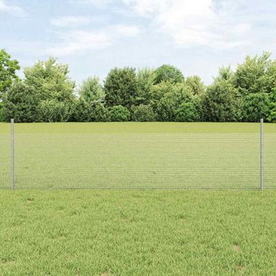 vidaXL Zváraný drôtový plot s podperou 100 x 0,5 m Strieborná