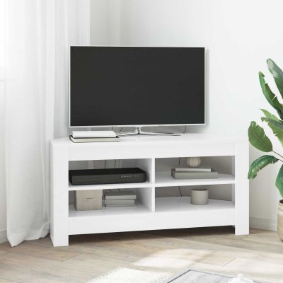vidaXL RohováTVskriňa Biela 102 x 40,5 x 45 cm Kompozitné drevo