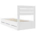 vidaXL Rám postele so zásuvkou Biela 90 x 200 cm Inžinierske drevo