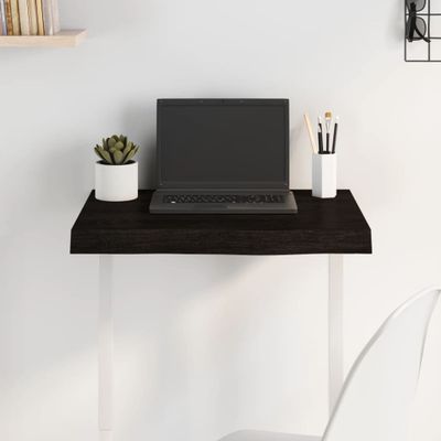 vidaXL Stolová doska tmavohnedá 60x40x(2-6) cm ošetrený dubový masív