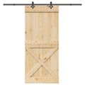 vidaXL Posuvné dvere NARVIK Prírodná a čierna 100 x 210 cm (213,5 cm)