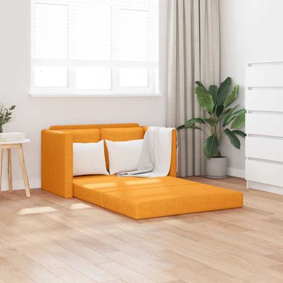 vidaXL Podlahová rozklad. pohovka 2 v 1 tmavožltá 112x174x55 cm látka