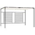 vidaXL Altánok so zaťahovacou strieškou 3x4x2,3 m krémový 180 g/m²