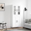 vidaXL Vysoká skrinka lesklá biela 69,5x34x180 cm spracované drevo