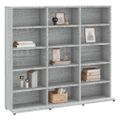 vidaXL CD skrinka sivá sonoma 100x23x89,5 cm spracované drevo