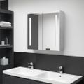 vidaXL LED kúpeľňová zrkadlová skrinka betónovo-sivá 62x14x60 cm