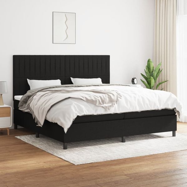 vidaXL Boxspring posteľ s matracom čierna 200x200 cm látka