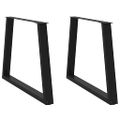 vidaXL Nohy k jedálenskému stolu v tvare V, 2 ks, čierne, 100 x (72-73,3) cm, oceľ