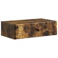 vidaXL Nástenný bočný stôl Dymový dub 59 x 34,5 x 17 cm