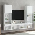 vidaXL 5-dielne TV nástenné skrinky s LED biele kompozitné drevo