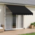 vidaXL Ručná skladacia markíza Čierna 150 cm