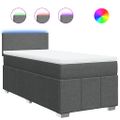 vidaXL Posteľný rám boxsping s matracom tmavosivý 80x200 cm látka