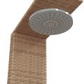 vidaXL Vonkajšia sprcha béžový 100x100x241,5 cm polyratan a akácia
