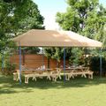 vidaXL Skladací pop-up párty stan béžový 580x292x315 cm