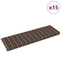 vidaXL Samolepiace schodové rohože 15 ks 65 x 21 x 4 cm Non-Slip Hnedá