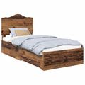 vidaXL Rám postele Staré drevo 100 x 200 cm Kompozitné drevo