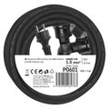 Rozšírený kábel EMOS P0601 spojka 10 m / 2 zásuvky / čierna / gumový / 230 V / 1,5 mm²