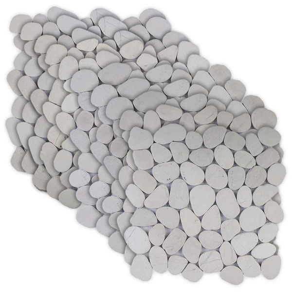 vidaXL Kamenné dlaždice Biela 30 x 30 cm Riečny štrk