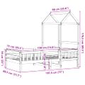 vidaXL Posteľný rám so strieškou voskovo hnedý 75x190 cm borov. masív