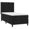 vidaXL Posteľný rám boxspring s matracom čierny 100x200 cm zamat