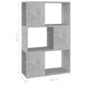 vidaXL Knižnica deliaca stena betónovosivá 60x24x94 cm drevotrieska