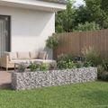 vidaXL Gabiónová vyvýšená posteľ 2 ks 340 x 60 x 55 cm Strieborná