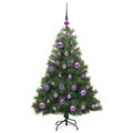 vidaXL Umelý vianočný stromček s 150 LED-i Zelená 120 cm PE a PVC