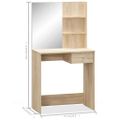 vidaXL Toaletný stolík, kompozitné drevo 75x40x141 cm, dubový