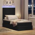 vidaXL LED úložná posteľ s matracom Čierna 90 x 190 cm Látka