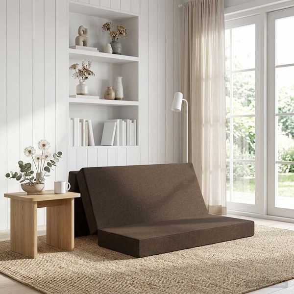 vidaXL Skladacia pohovka na spaní 200 x 67 x 45 cm Sivohnedá