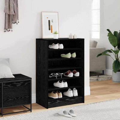vidaXL Skriňa na topánky Čierny dub 60 x 35 x 92 cm Kompozitné drevo