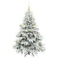 vidaXL Umelý vianočný stromček s 150 LED-i Biela 150 cm PE a PVC