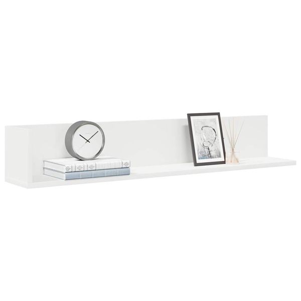 vidaXL Nástenné police 2 ks biele 100x16,5x16,5 cm kompozitné drevo