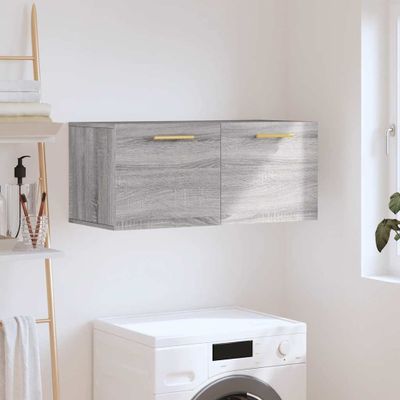 vidaXL Nástenná skrinka, sivá sonoma 80x36,5x35 cm kompozitné drevo