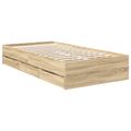 vidaXL Rám postele Sonoma dub 100 x 200 cm Inžinierske drevo