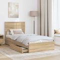 vidaXL Úložná posteľ Sonoma dub 90 x 190 cm Kompozitné drevo
