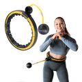 Masážna hula hoop HMS HHM21 so závažím, magnetmi a počítadlom čierna/žltá