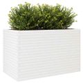 vidaXL Záhradný kvetináč biely 110x60x68,5 cm masívna borovica