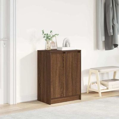 vidaXL Botník hnedý dub 57x34x76 cm kompozitné drevo