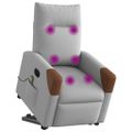 vidaXL Zdvíhacie a sklápacie masážne kreslo oblakšedá látka