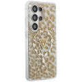 Puzdro Guess IML Leopard Print Triangle MagSafe pre Samsung Galaxy S26 Ultra hnedé